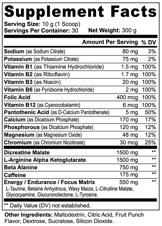 Nitric Shock Pre-Workout (Fruit Punch)